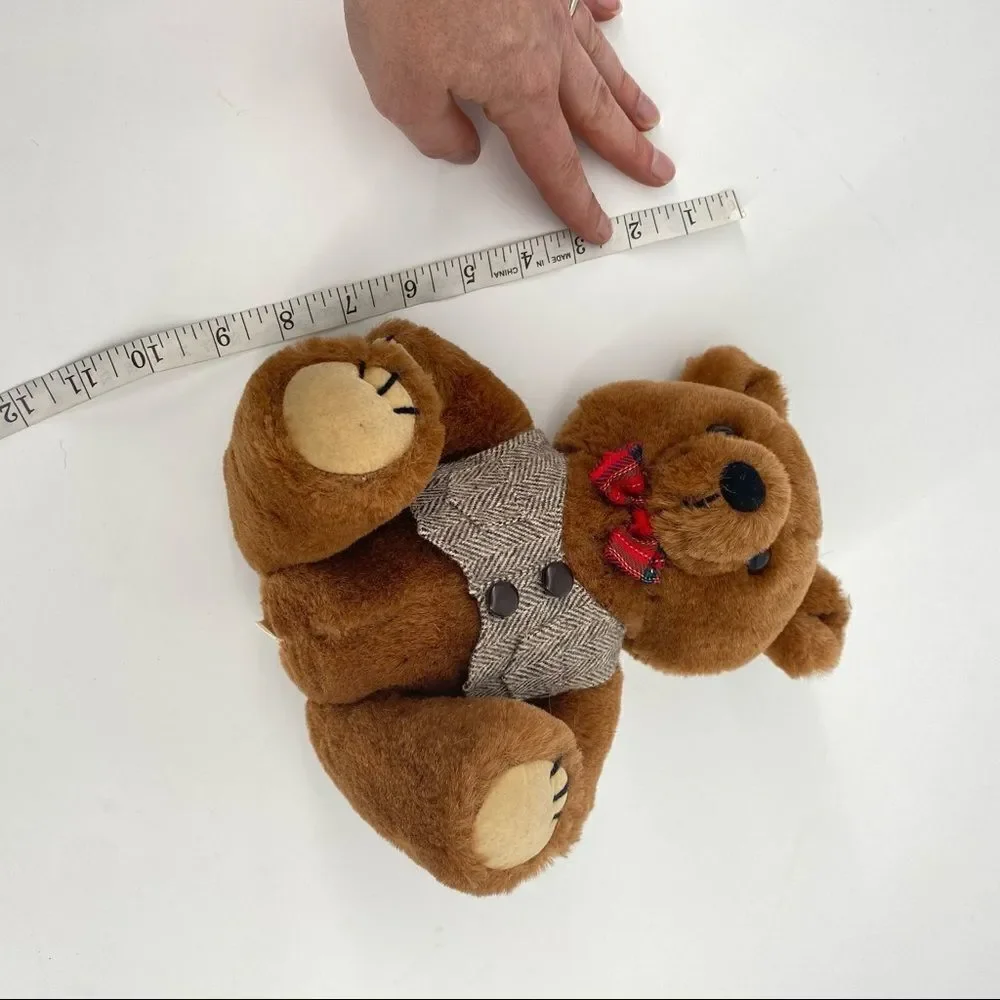 Vintage Dakin‎ Teddy Bear 1987 plush professor wool vest